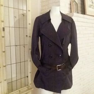 Vertigo Double Breasted Cropped Trench Coat
